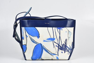 Lot 1526 - PAUL SMITH; a navy blue calfskin leather and...