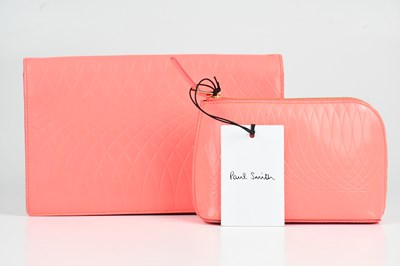 Lot 1289 - PAUL SMITH; an electric pink embossed leather...