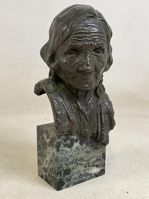 Lot 114 - ALFREDA BERESFORD; a bronze portrait bust of a...