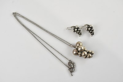 Lot 406 - GEORG JENSEN; a 'Moonlight Grapes' sterling...
