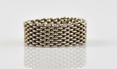 Lot 407 - TIFFANY & CO; a Somerset mesh weave sterling...