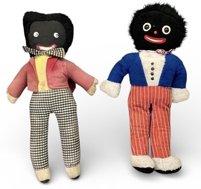 Lot 432 - Two large vintage Golly stuffed plush toys,...