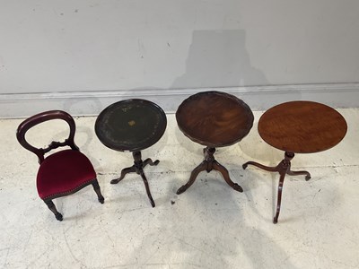 Lot 112 - Three reproduction mahogany occasional tables,...