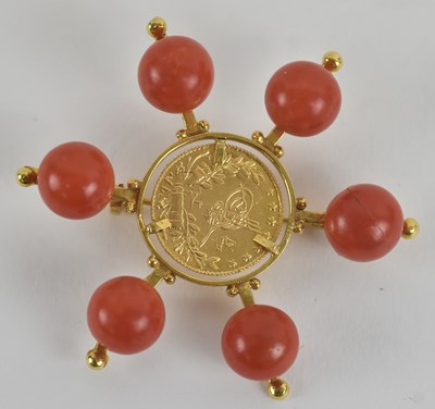 Lot 1389 - A 19th century Turkish gold coin, in yellow...