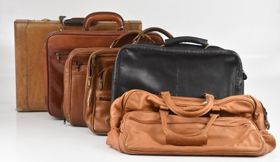 Lot 1290 - Six vintage leather gentleman's briefcases...