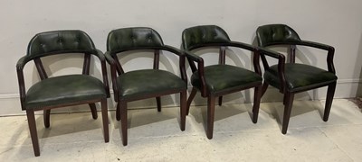 Lot 181 - A set of four modern mahogany framed elbow...