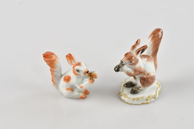 Lot 185 - MEISSEN; two miniature porcelain models...