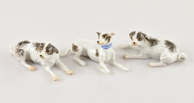 Lot 170 - MEISSEN; three miniature porcelain models of...