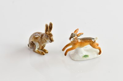 Lot 184 - MEISSEN; two miniature 20th century porcelain...