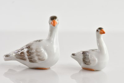 Lot 183 - MEISSEN; two miniature porcelain models of...