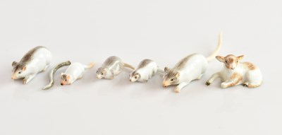 Lot 169 - MEISSEN; five 20th century miniature models of...