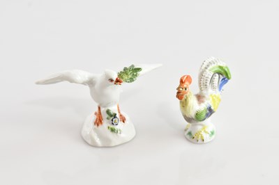 Lot 186 - MEISSEN; two miniature porcelain models...
