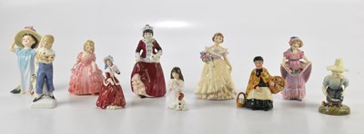 Lot 1134 - ROYAL DOULTON; ten small figures comprising...