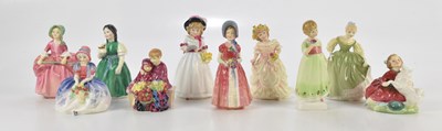 Lot 1135 - ROYAL DOULTON; ten miniature figures...