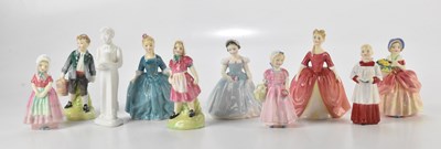 Lot 1136 - ROYAL DOULTON; ten small figures comprising...