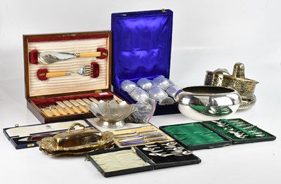 Lot 512 - A collection of silver plate, including tea...