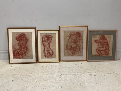 Lot 1307 - ATTRIBUTED TO ERICH KAHN; four red chalk...