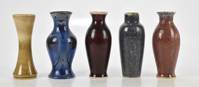 Lot 1184 - COBRIDGE STONEWARE; five bottles vases...