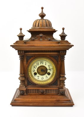 Lot 123 - A Victorian mahogany cased mantel clock of...