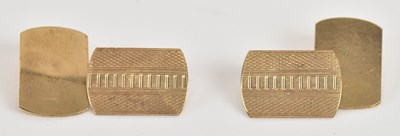 Lot 1380 - A pair of 9ct yellow gold vintage cufflinks of...