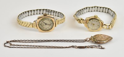 Lot 1523 - Two lady's vintage wristwatches, both with 9ct...
