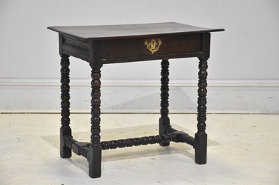 Lot 1080 - A late 17th century and later oak side table,...