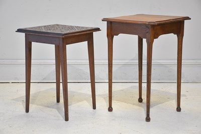 Lot 1158 - An Edwardian oak occasional table, on tapered...