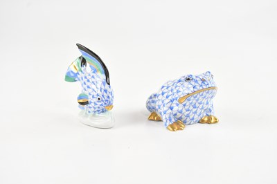 Lot 261 - HEREND; a porcelain model of an angel fish,...