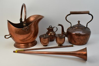 Lot 479 - Six items of Victorian copperware comprising a...