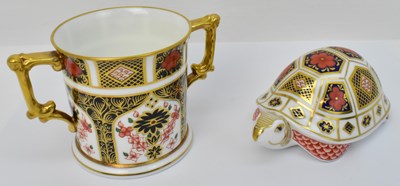 Lot 555 - ROYAL CROWN DERBY; an 1128 Imari pattern two...