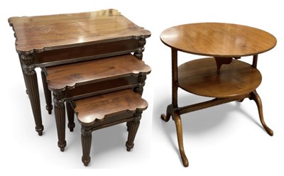 Lot 69 - A reproduction nest of three mahogany...