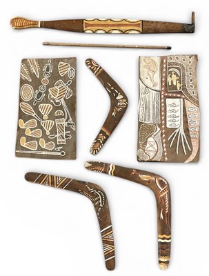 Lot 1078 - QUEENSLAND ABORIGINAL CREATIONS; three hand...