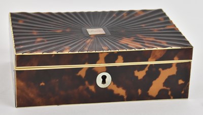 Lot 278 - A late 19th century rectangular tortoiseshell,...