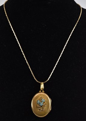 Lot 1320 - A Victorian yellow metal turquoise and seed...