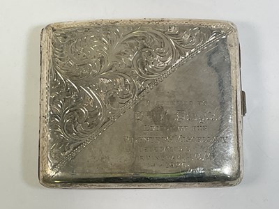 Lot 347 - A George V hallmarked silver cigarette case,...
