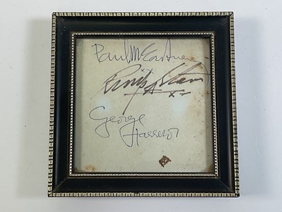 Lot 268 - THE BEATLES; a set of three autographs on...