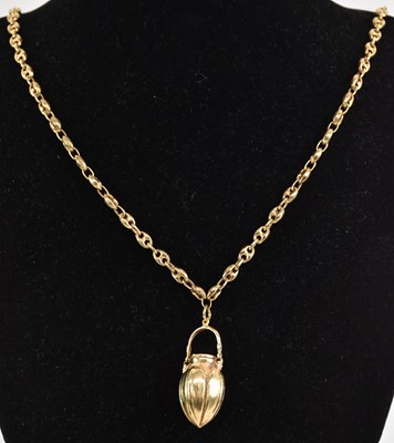 Lot 1314 - A 9ct yellow gold mariner link necklace,...