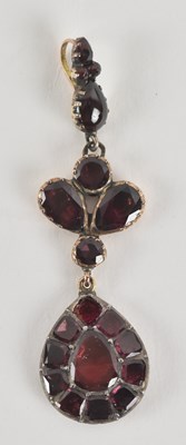 Lot 1349 - A 19th century yellow and white metal garnet...