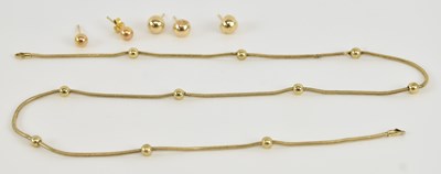 Lot 1200 - A 9ct yellow gold fine dainty link necklace,...