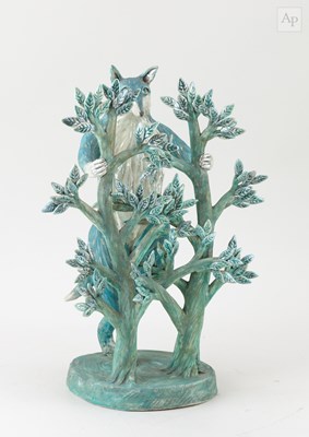 Lot 194 - ELEANOR BARTLEMAN; 'Blue Fox Through the Trees'...