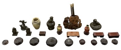 Lot 1050 - A group of thirteen modern Chinese carved...