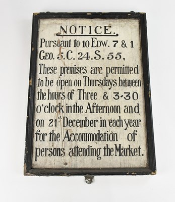 Lot 1385 - A vintage wooden notice sign from the Sun...