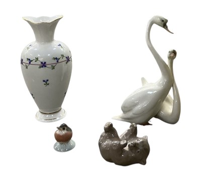 Lot 545 - HEREND; a Hungarian porcelain figure of two...