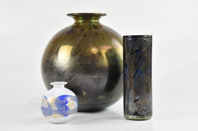Lot 336 - ISLE OF WIGHT GLASS; a group of three vases,...