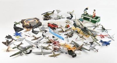 Lot 675 - A collection of playworn model aeroplanes,...