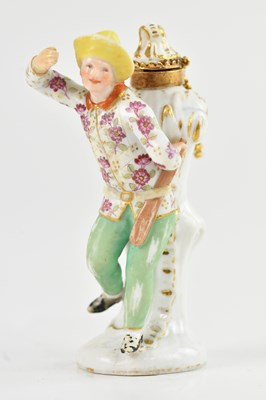 Lot 232 - MEISSEN; a late 19th century figural snuff...