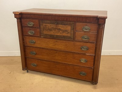 Lot 510 - A 19th century mahogany chest of drawers with...