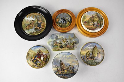 Lot 633 - Seven 19th century Pratt Ware pot lids...