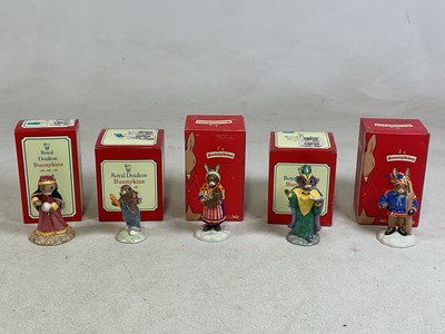 Lot 165 - ROYAL DOULTON; five Bunnykins character...