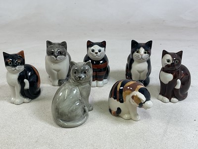 Lot 166 - QUAIL POTTERY; seven named models of seated...